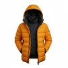 Mens Yellow Puffer Jacket with Hood Front