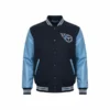 Tennessee Titans Varsity Blue Bomber Jacket Front