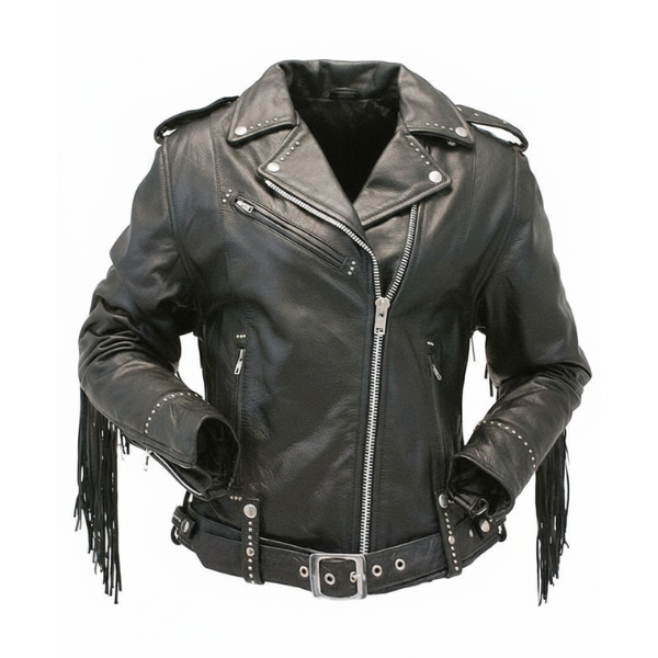 women-black-leather-short-fringe-jacket