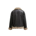 Brown Leather Jacket With Faux Fur Back
