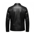 Mens Black Lambskin Leather Blazer Back