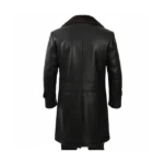Mens Black Shearling Coat Back