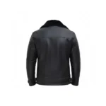 Mens Black Shearling Jacket Back