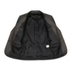 Mens Brown Leather Blazer Front Open