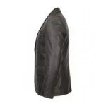 Mens Brown Leather Blazer Right