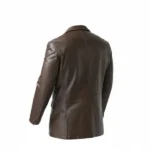Mens Dark Brown Leather Blazer Back