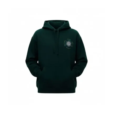 Mens Dark Green Loose Fit Hoodie Front