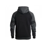 Mens Fleece Black Charcoal Hoodie - Image 2