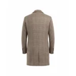 Mens Light Brown Single Breasted Wool Coat Back