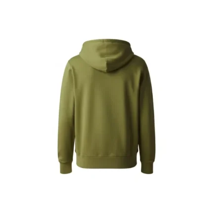 Mens Moss Green Hoodie with Zipper Back